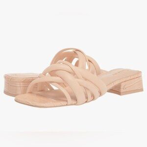 Circus By Sam Edelman Janessa Women Sandal 9.5 Cream Slip-On Square Toe Block He